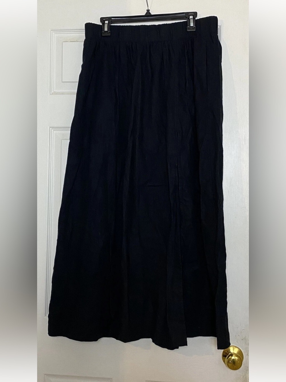 NWT Abercrombie & Fitch Linen Blend Maxi Skirt High Slit Elastic Waist